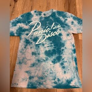 Panic! At the Disco Tie Dye T Shirt Small Blue Graphic Band Tee 2017 unisex